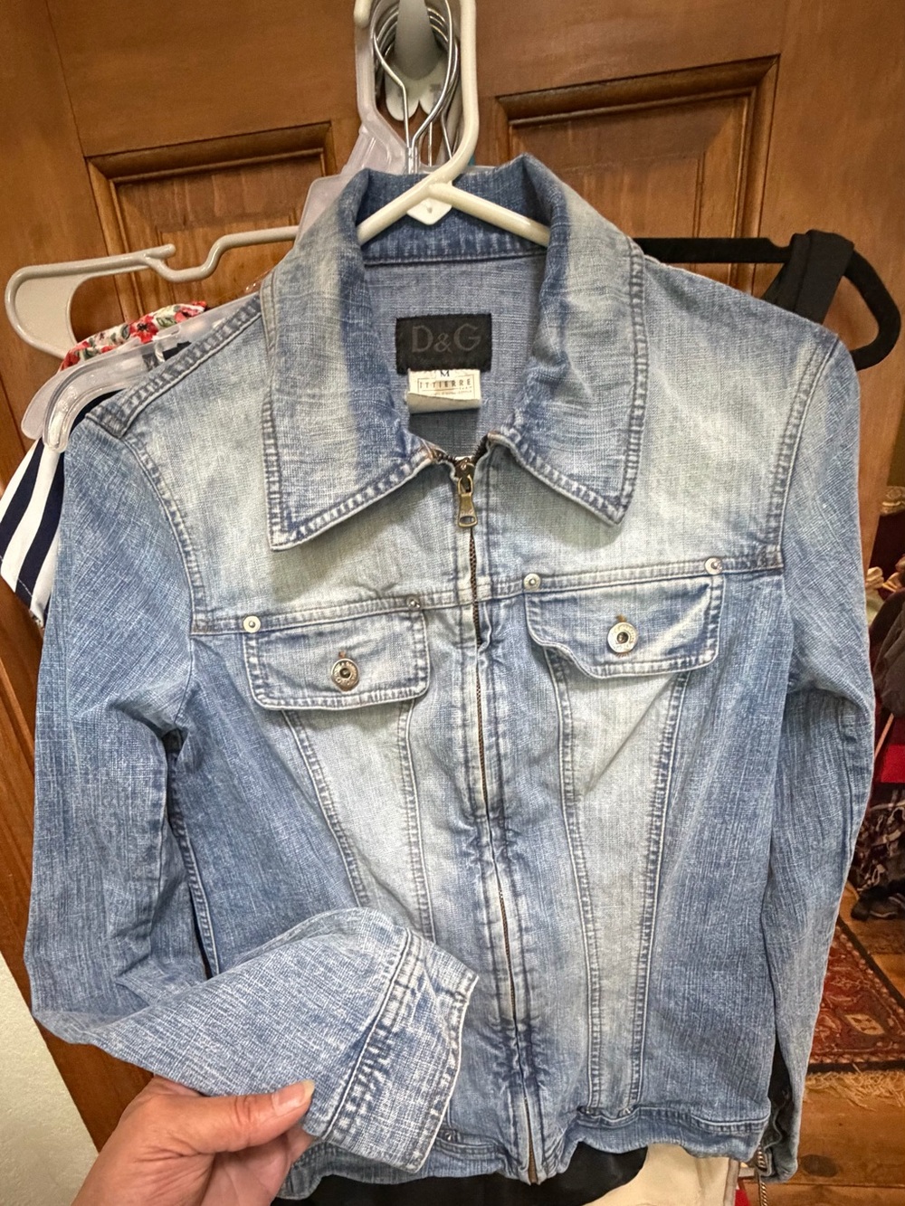 Vintage D&G Faded Blue Denim Zip Jacket
